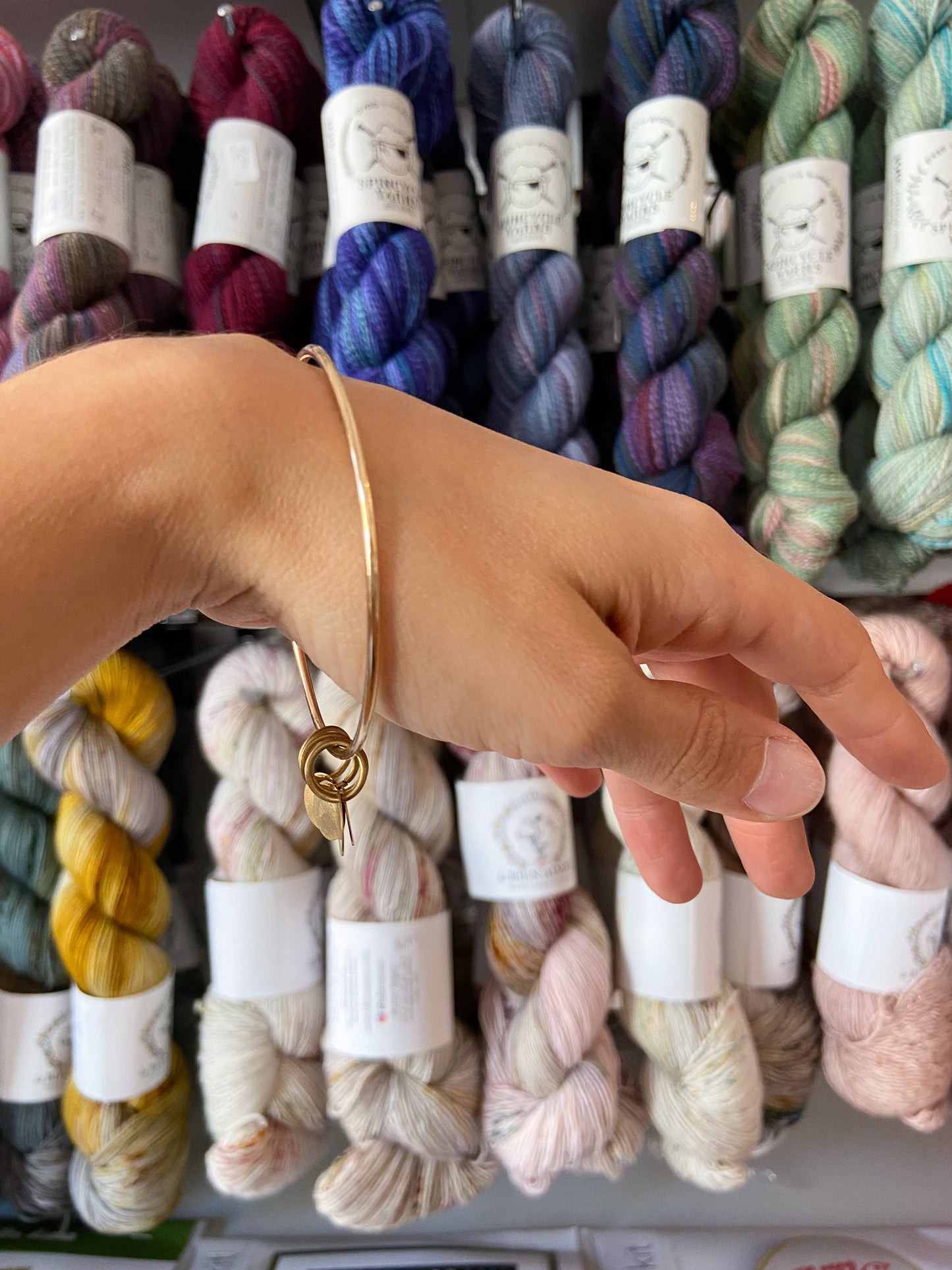 Solstice Magic Knitter's Bangle: A Knitting Stitch Marker Bangle Bracelet