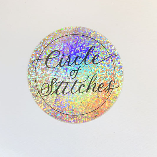 Glitter Circle of Stitches Sticker
