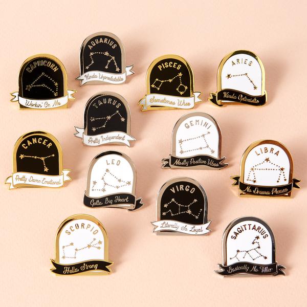 Sasstrology Starsign Enamel Pins