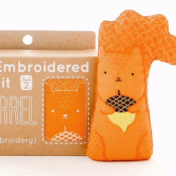 Squirrel Embroidery Doll Kit by Kiriki Press