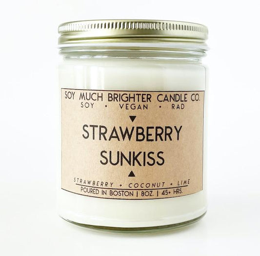 Strawberry Sunkiss Soy Candle: Strawberry + Coconut + Lime