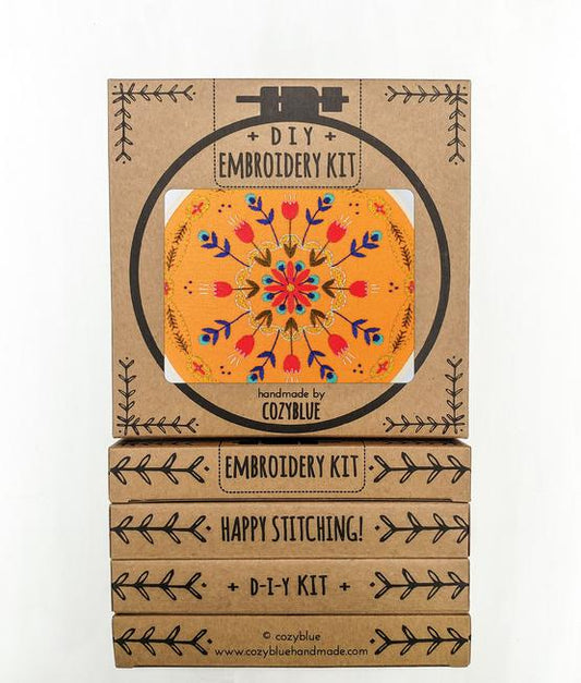 Tangerine Mandala - Cozyblue Handmade Embroidery Kit