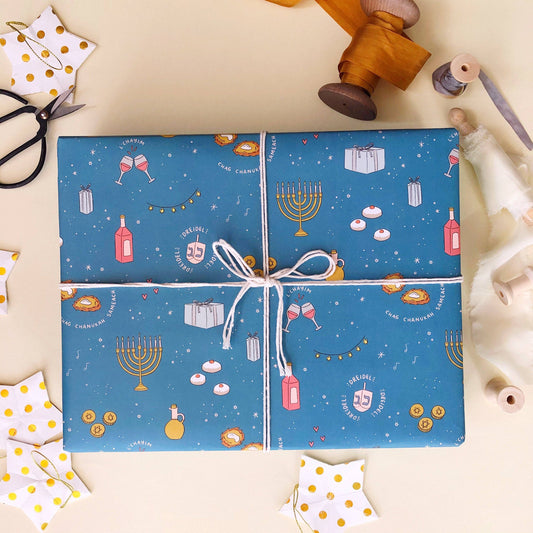 Hanukkah Party Wrapping Paper - 3 sheet roll