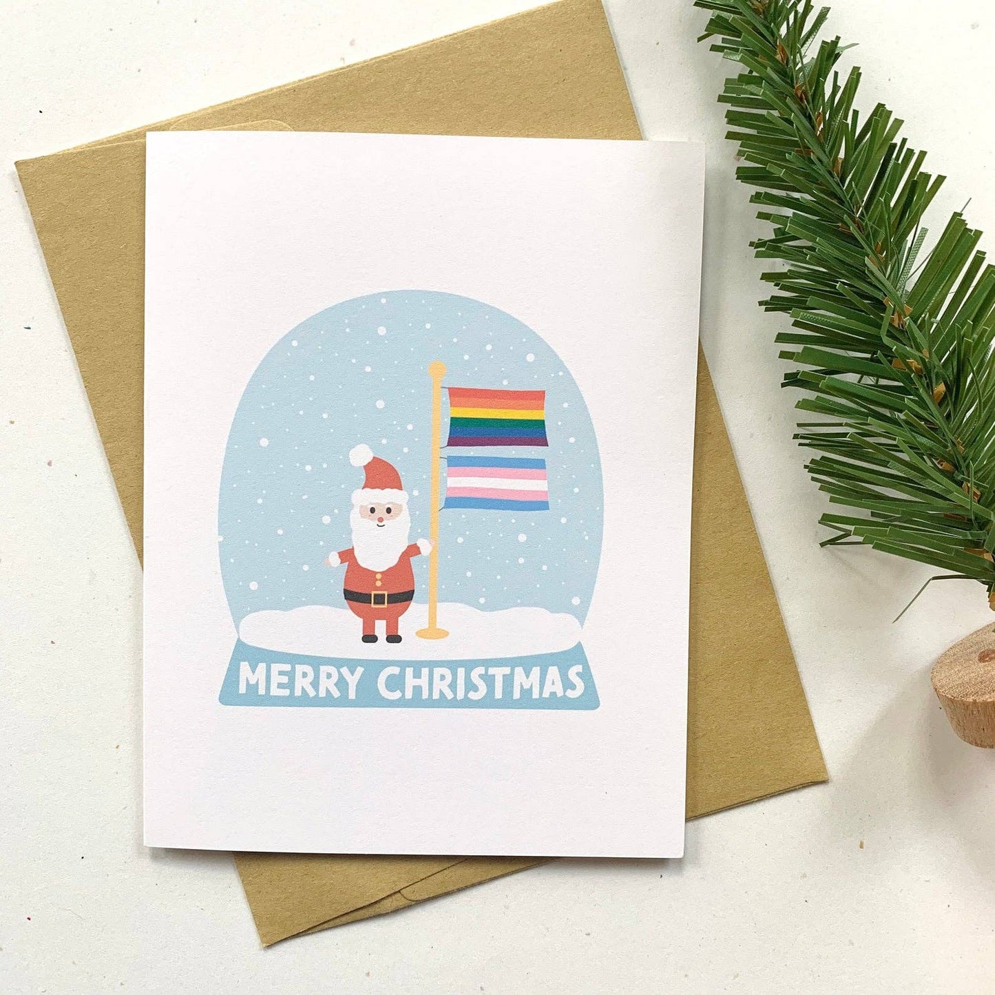 LGBTQ+ Santa Globe Card