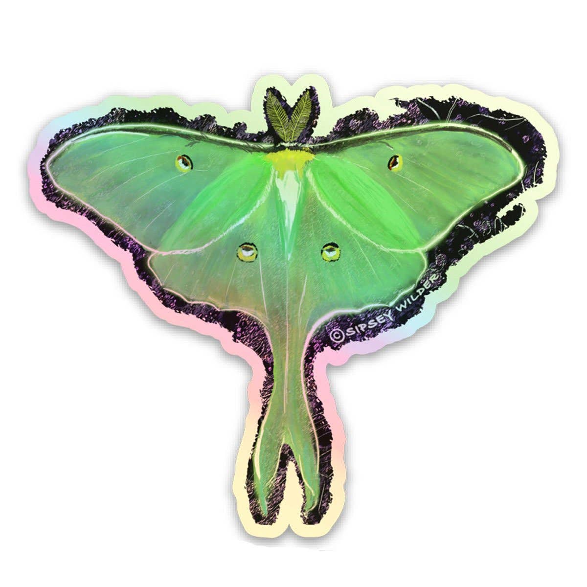 Holographic Luna Moth Sticker