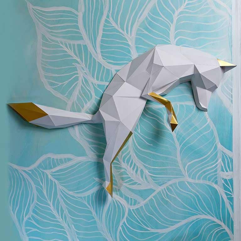 Fox Pounce 3D PaperCraft Wall Art
