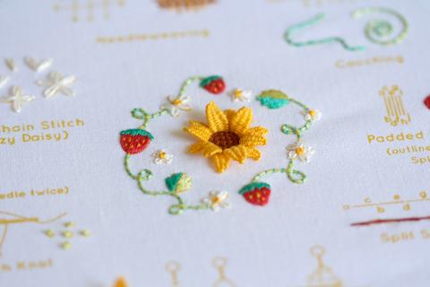 Summer Embroidery Stitch Sampler Kit by Kiriki Press