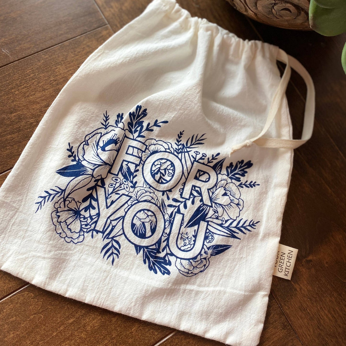 Floral For You Drawstring Reusable bag/ Gift Bag