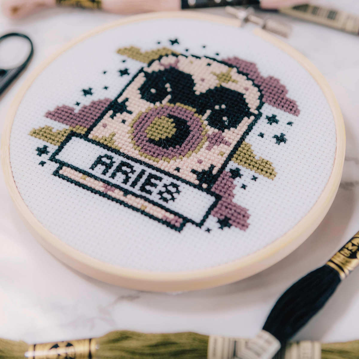 'Aries' Zodiac Star Sign Cross Stitch Kit