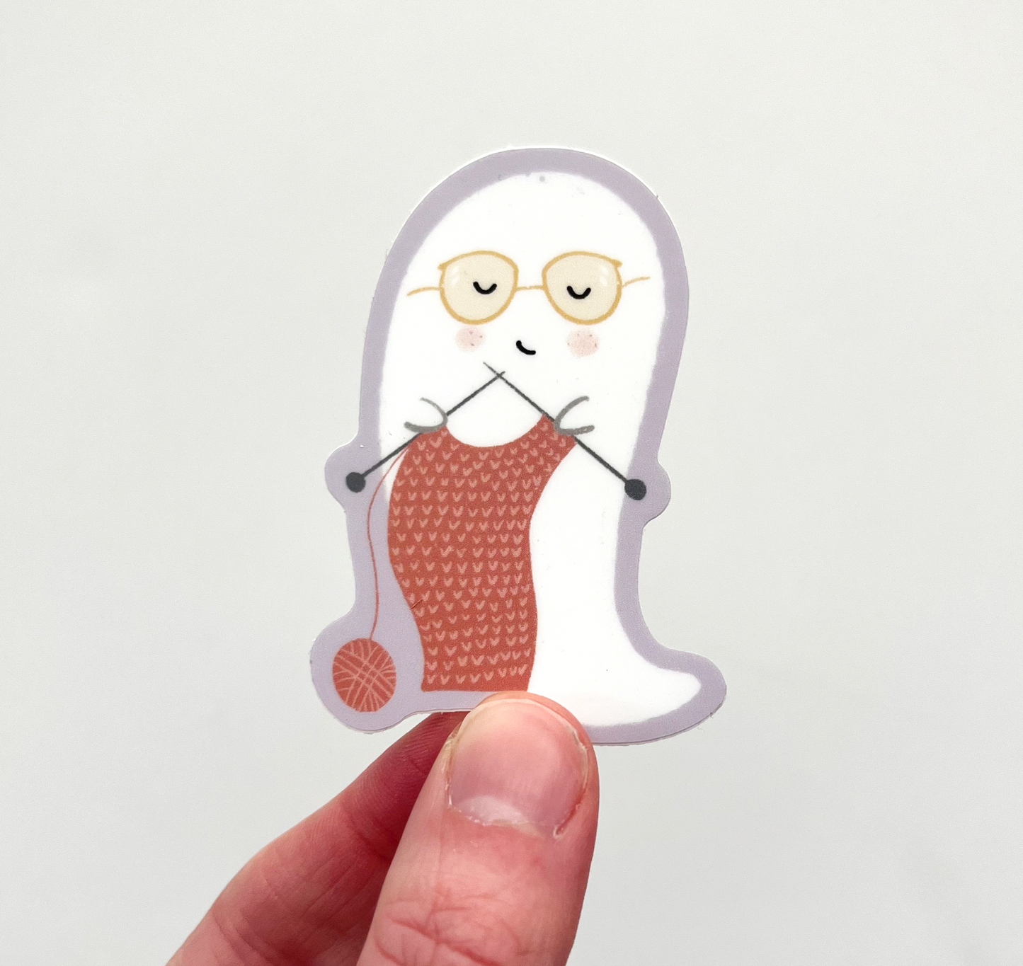 Knitting Ghost Sticker