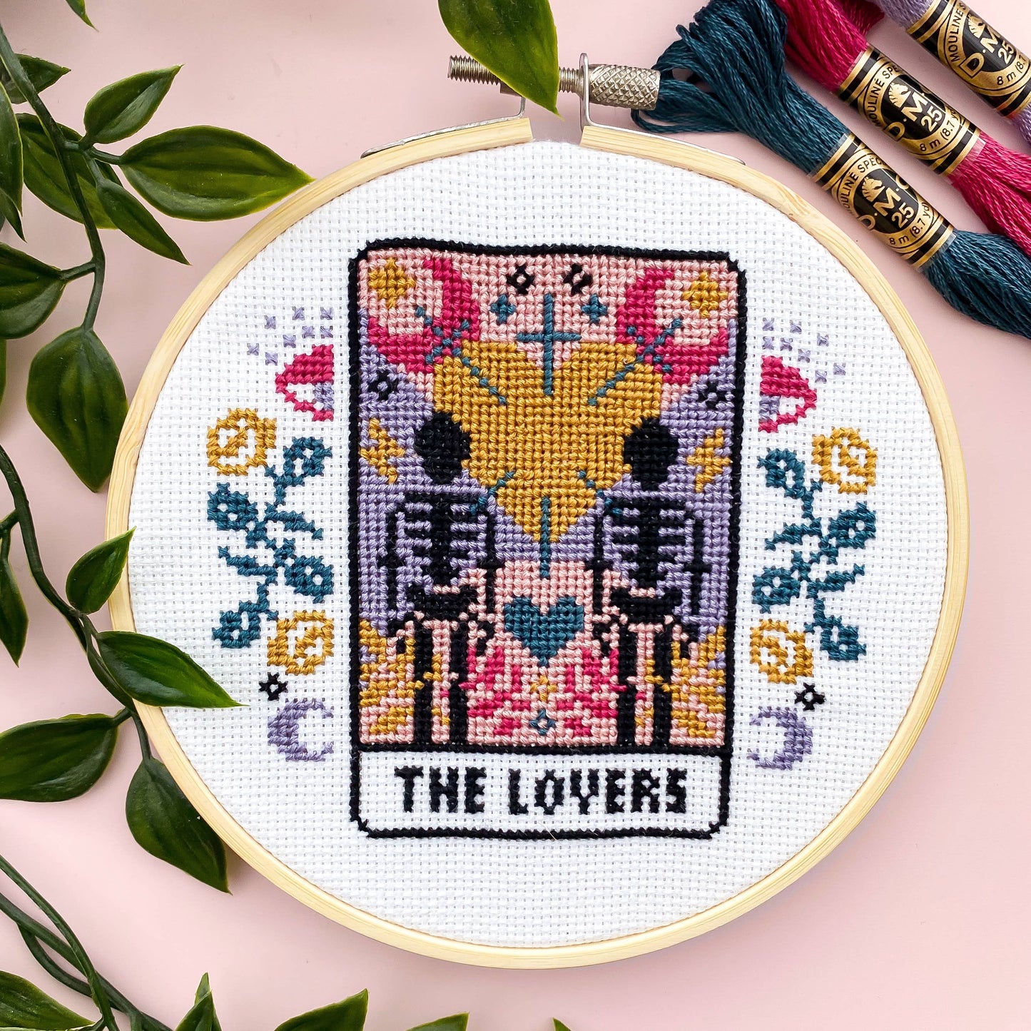 The Lovers Tarot Card Cross Stitch Kit