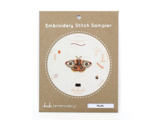 Moth Embroidery Stitch Sampler Kit by Kiriki Press