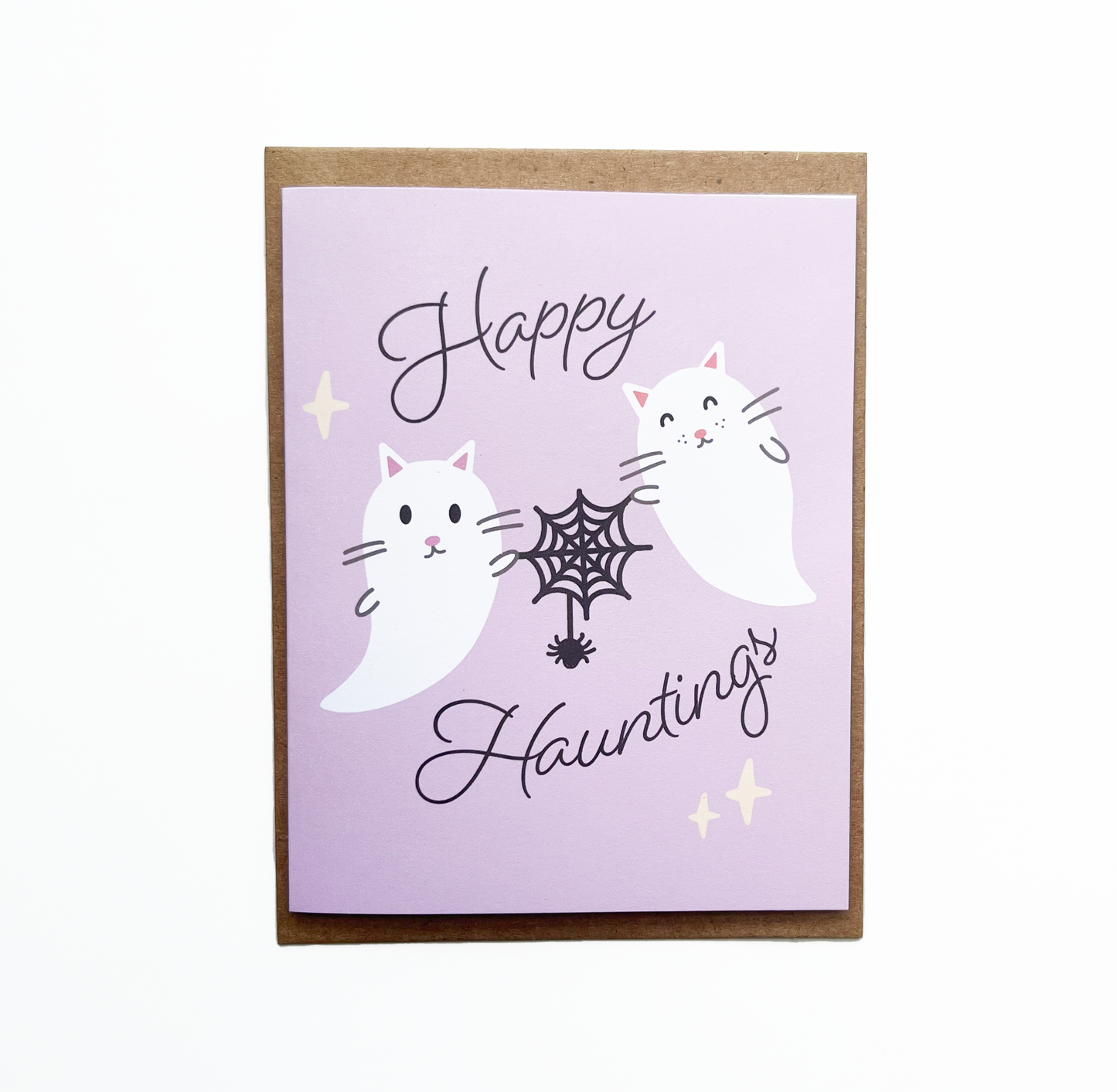 Happy Hauntings Cat Ghost Card