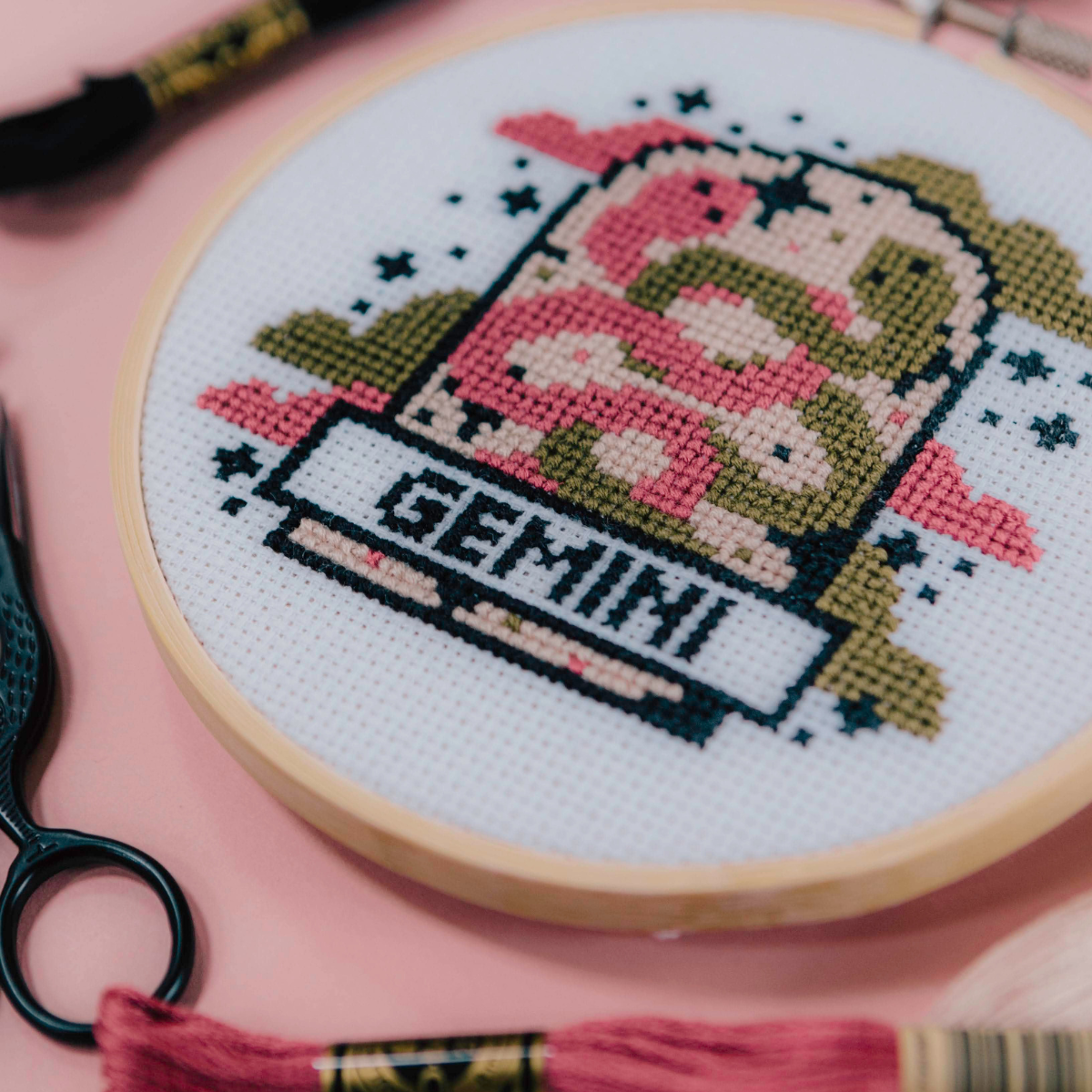 'Gemini' Zodiac Star Sign Cross Stitch Kit