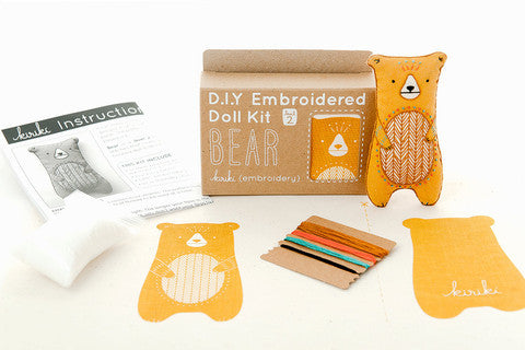 Bear Embroidery Doll Kit by Kiriki Press