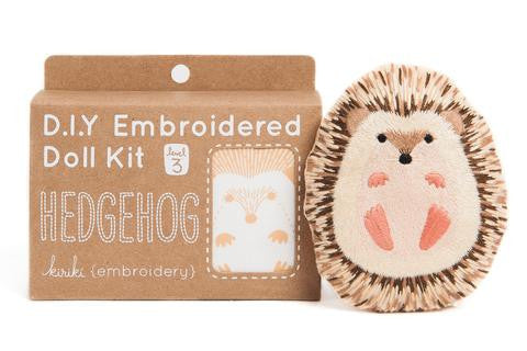 Hedgehog Embroidery Doll Kit by Kiriki Press