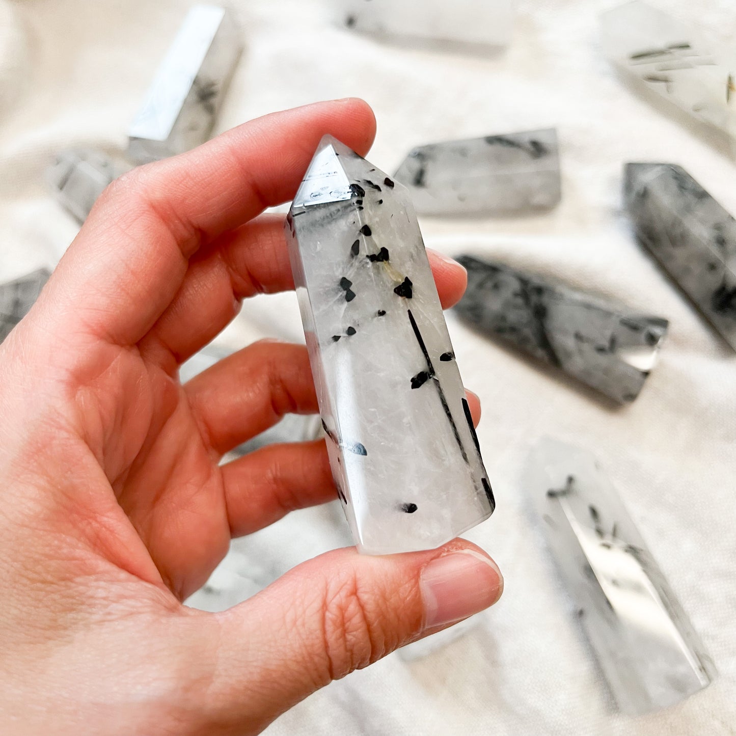 Tourmalinated Quartz Points