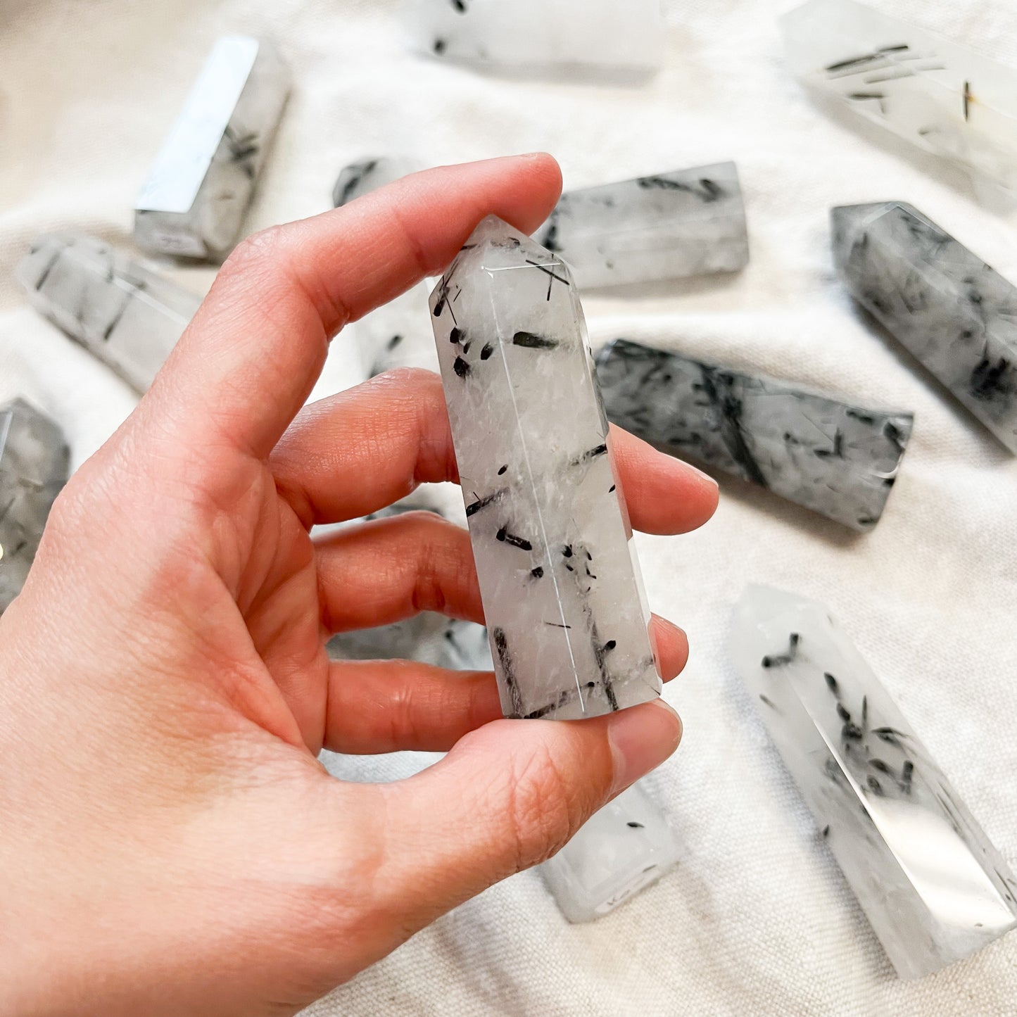 Tourmalinated Quartz Points