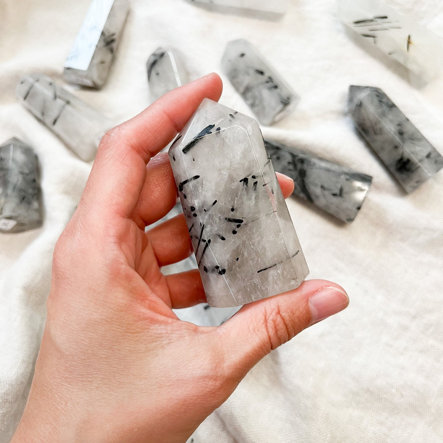 Tourmalinated Quartz Points