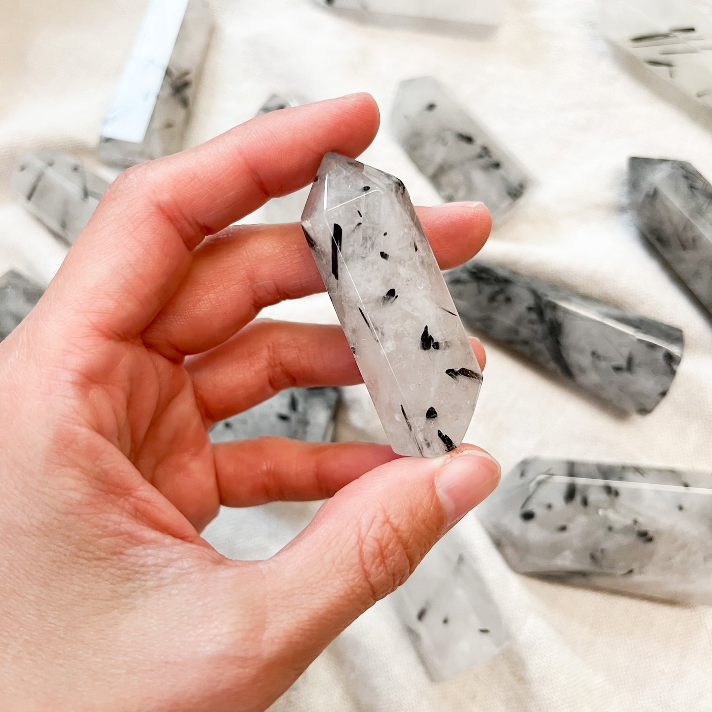 Tourmalinated Quartz Points