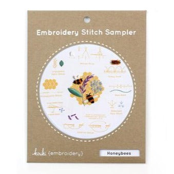 Honeybees Embroidery Stitch Sampler Kit by Kiriki Press