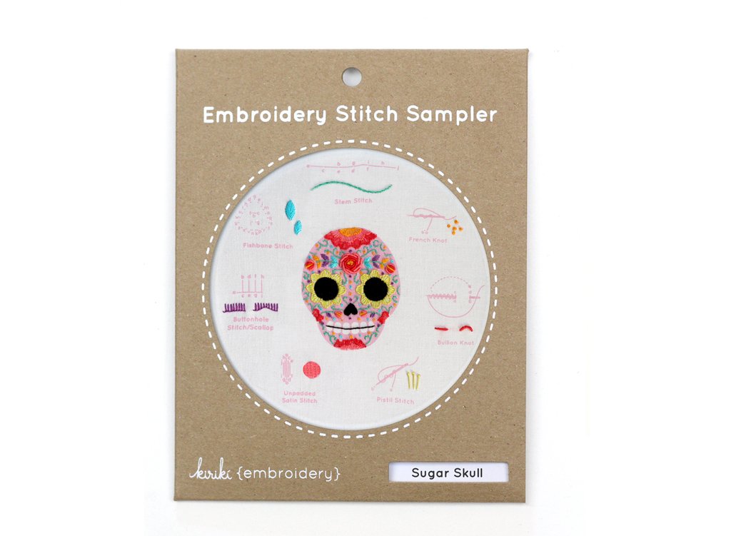 Sugar Skull - Embroidery Stitch Sampler - Kiriki Press