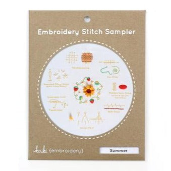 Summer Embroidery Stitch Sampler Kit by Kiriki Press
