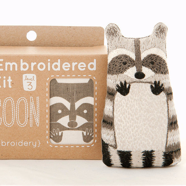 Raccoon Embroidery Doll Kit by Kiriki Press