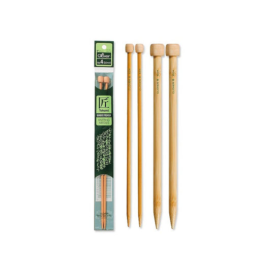 9" Clover Takumi Bamboo Straight Needles 9-in Length